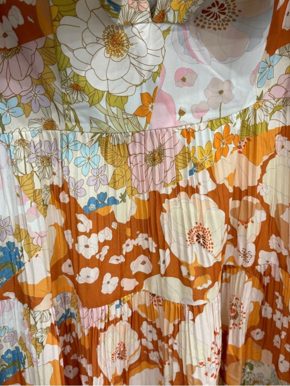 Beulah One-Shoulder Floral Maxi Dress in Multi Pastels - Picture 4 of 7